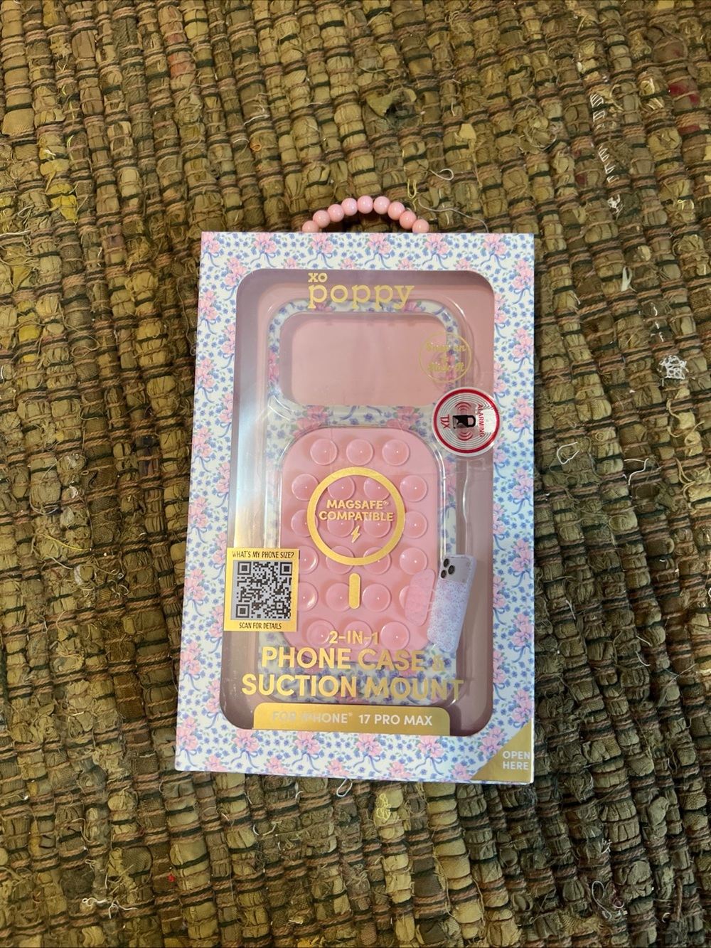 XO Poppy Phone Case for iPhone 17 Pro Max MagSafe Compatible Pink Floral NEW